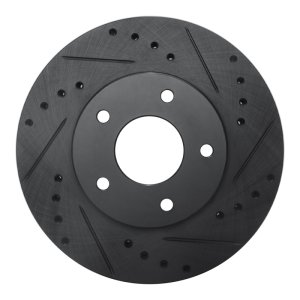 Infiniti I30 Brake Rotor (1) - Front Right - R1 Concepts - Drilled & Slotted - Black - `99-`01